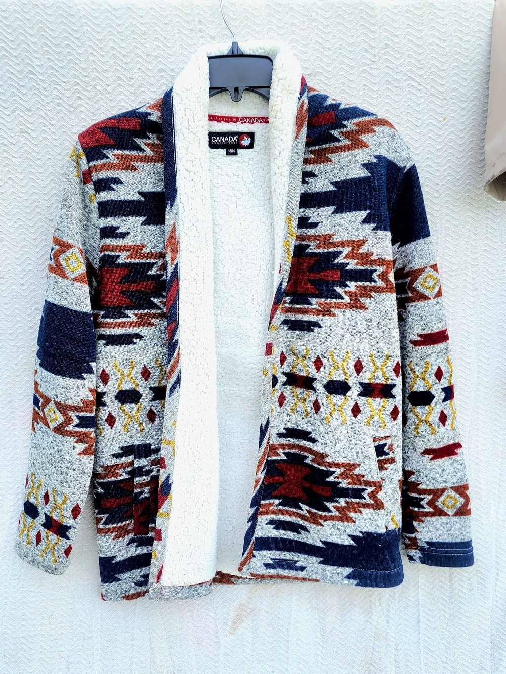 Canada Sweater Co. Women's Sherpa-Lined Aztec Teddy Jacket - Multi Color